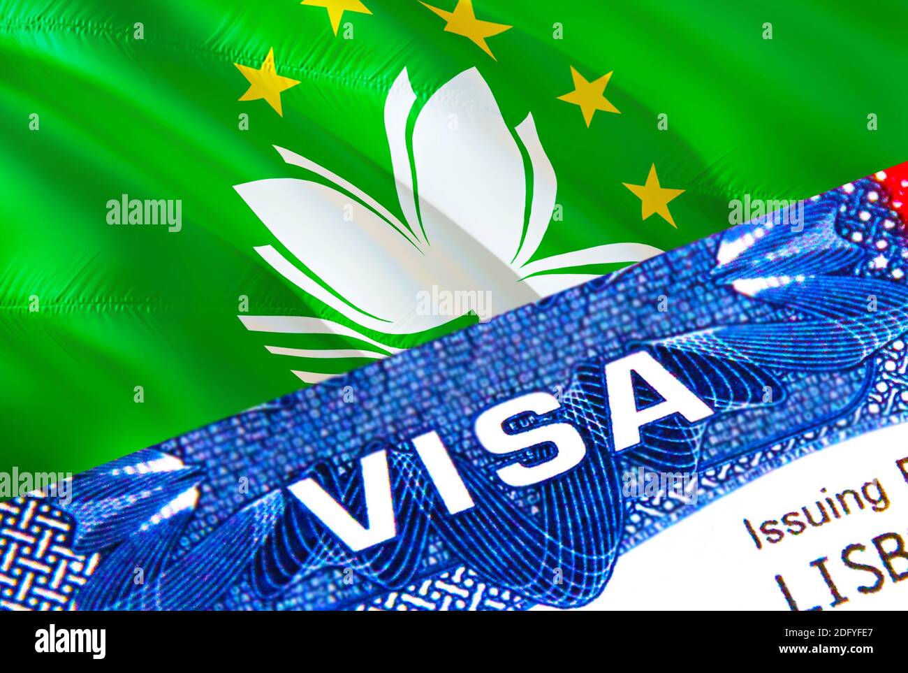Macau Visa Stamp In Passport With VISA Text Passport Traveling Abroad Concept Travel To Macau macau-visa-stamp-in-passport-with-visa-text-passport-traveling-abroad-concept-travel-to-macau