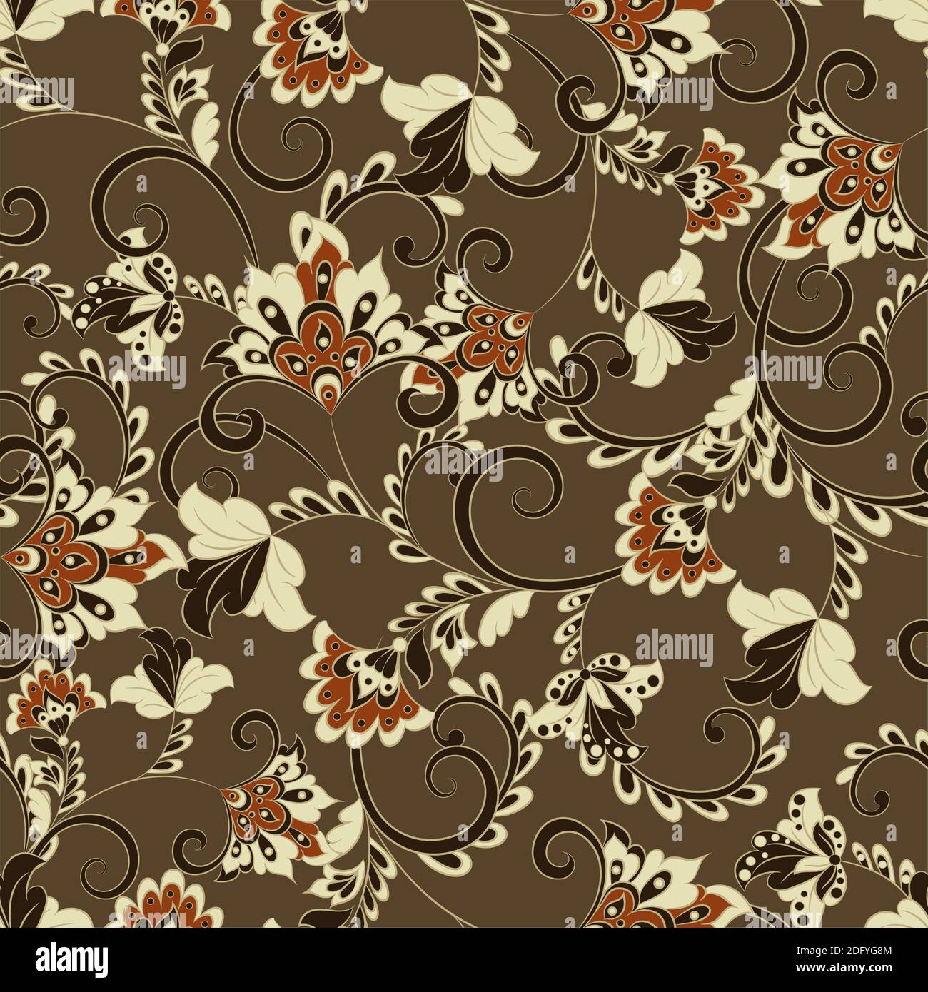 Vintage floral seamless pattern. Vector wallpaper Stock Vector Image ...