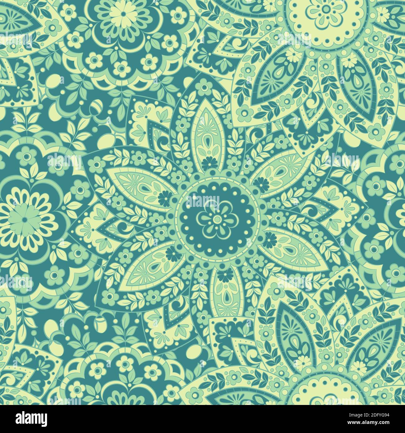Colorful floral seamless pattern. Vector ethnic mandala background Stock Vector