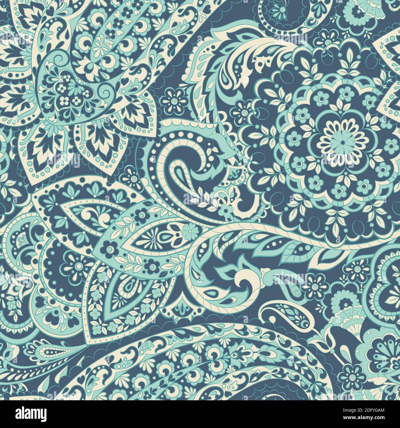 Paisley seamless indian pattern. Ethnic vector background Stock Vector