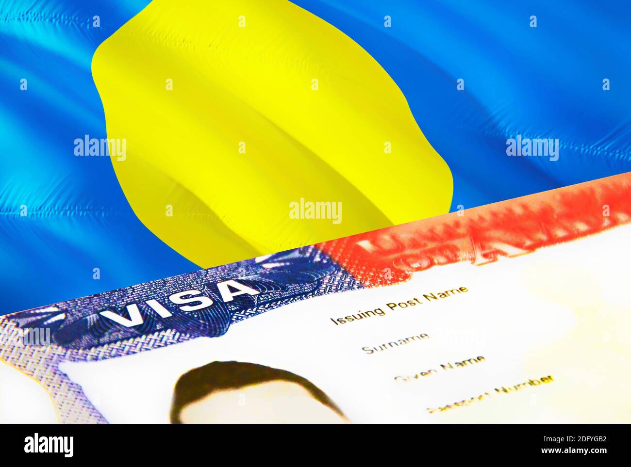 Palau Immigration Document Close Up Passport Visa On Palau Flag Palau Visitor Visa In Passport palau-immigration-document-close-up-passport-visa-on-palau-flag-palau-visitor-visa-in-passport