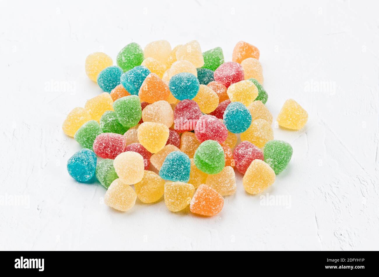 Gummies or gumdrops are very sweet chewy candies, made from animal gelatin  to which sweeteners, flavorings and food coloring are added Stock Photo -  Alamy