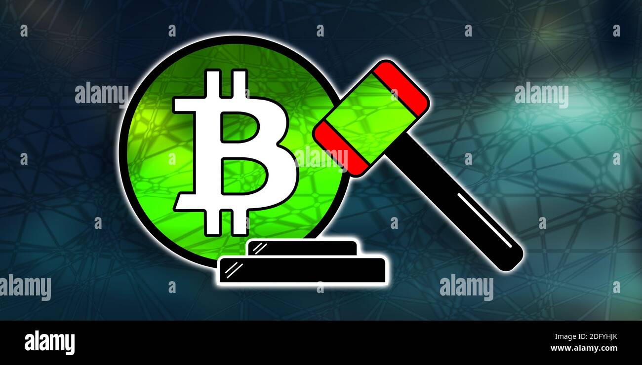 Illustration of a bitcoin regulation concept Stock Photo Alamy