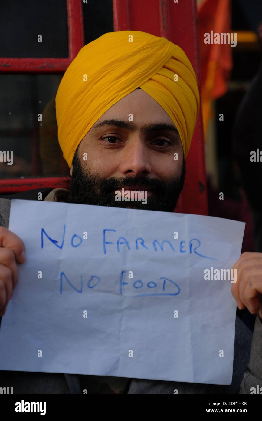 Sikh Framers protest at the Indian High Commission, London. December 6