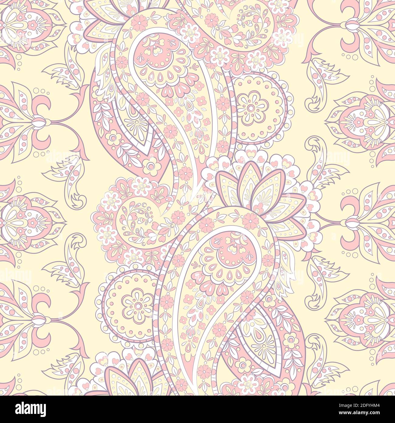 Paisley seamless floral pattern. Indian vintage background Stock Vector ...