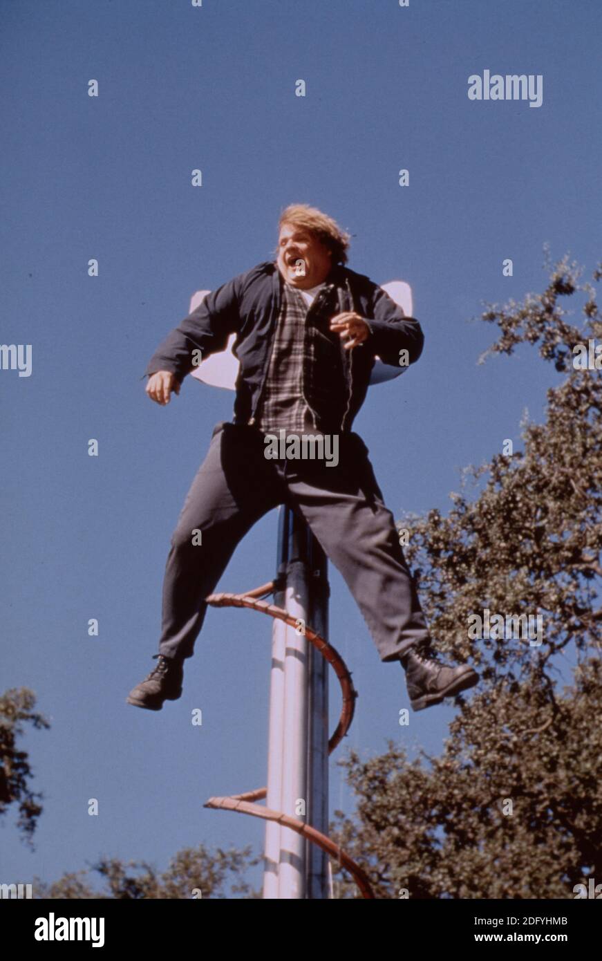 Chris Farley portrays Mike Donnelly in the movie Black Sheep Stock Photo
