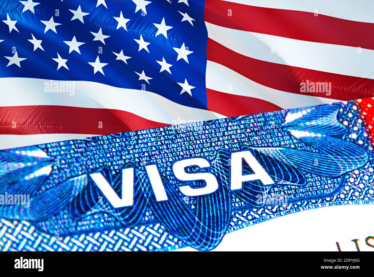 USA Visa. Travel to USA focusing on word VISA, 3D rendering. USA immigrate  concept with visa in passport. USA tourism entrance in passport. Visa USA s  Stock Photo - Alamy