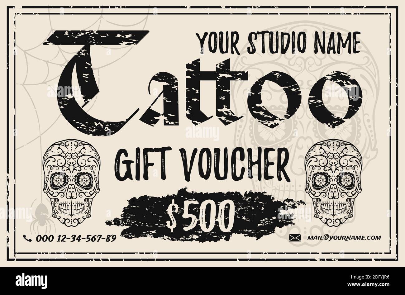 Tattoo Gift Voucher Paper Party Supplies Hamaguri co jp