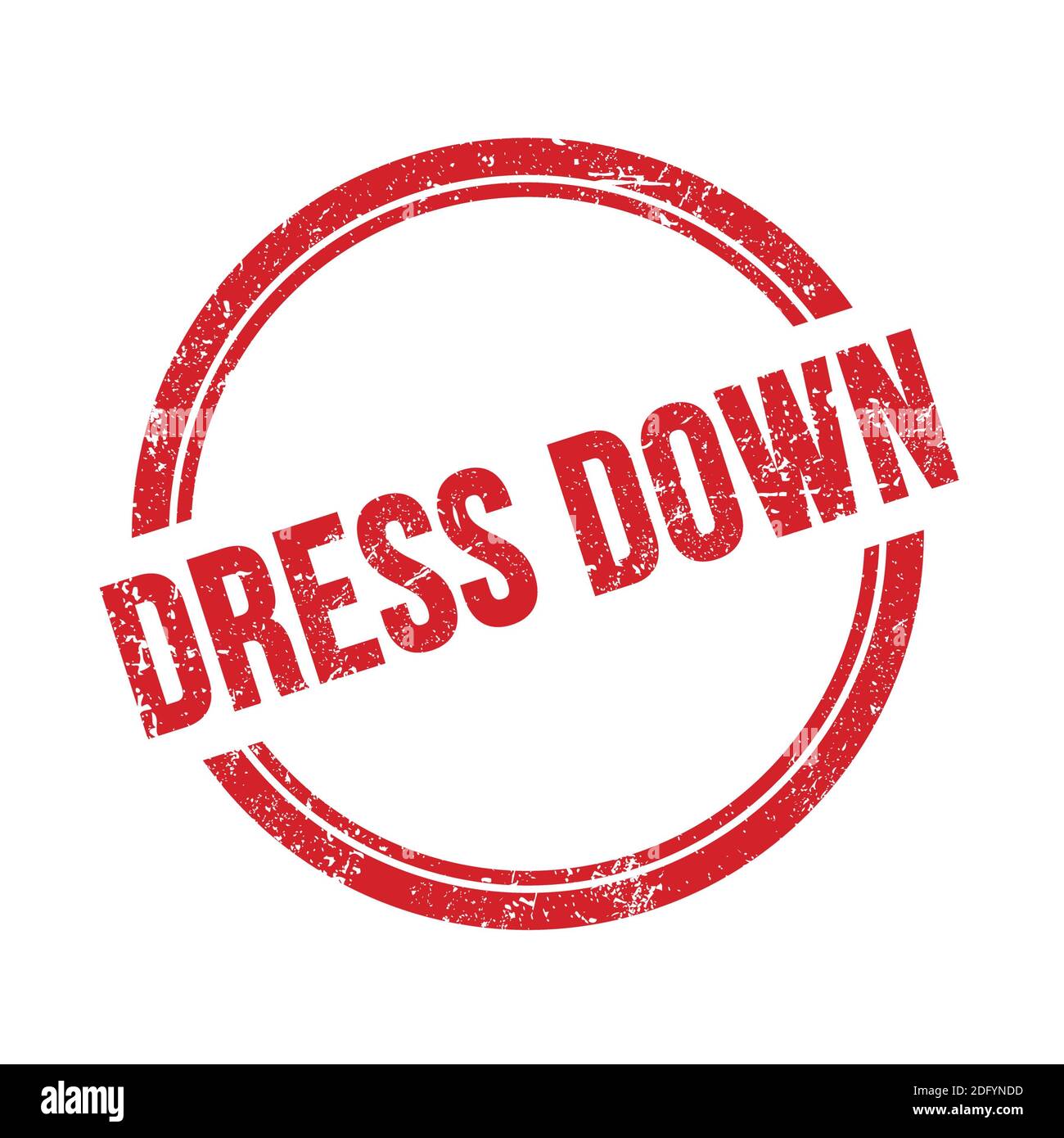 DRESS DOWN text written on red grungy vintage round stamp Stock Photo