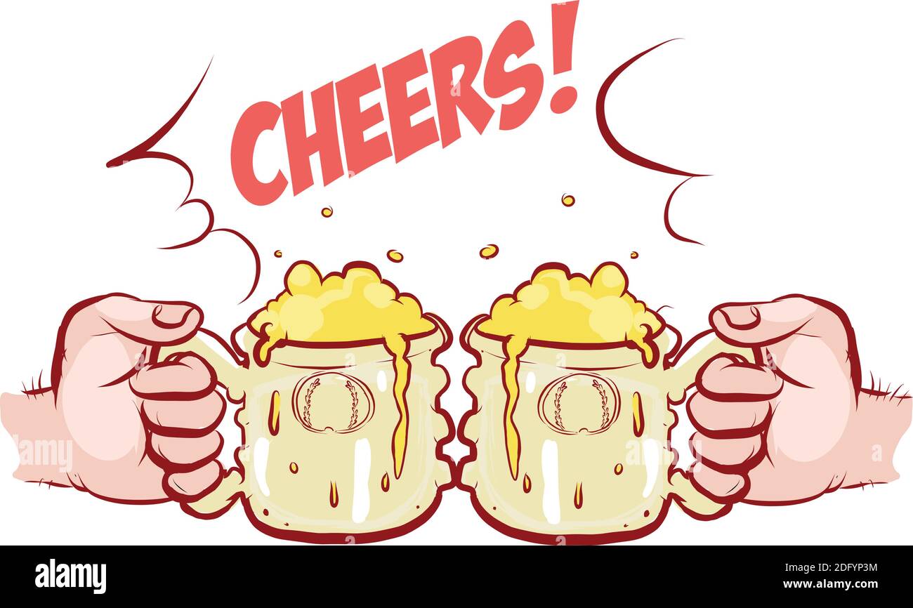 Beer glass, mug, bottle Vector illustration Stock Vector