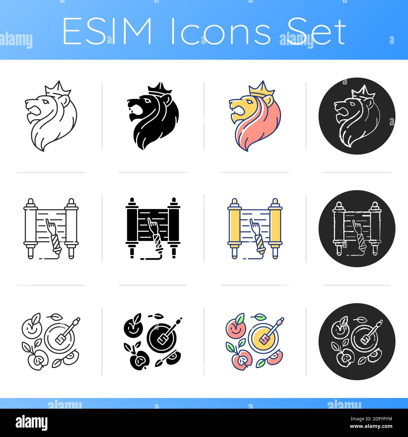 Jewish symbolism icons set Stock Vector Image & Art - Alamy