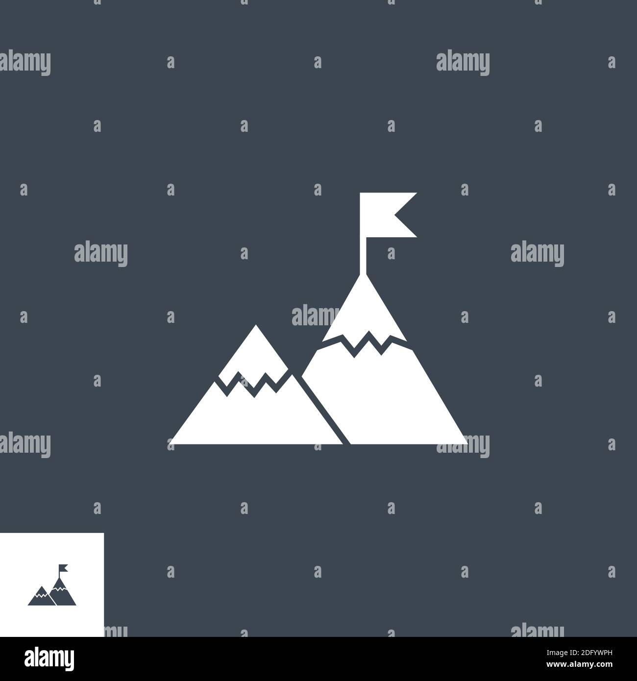 Mountains related vector glyph icon. Stock Vector