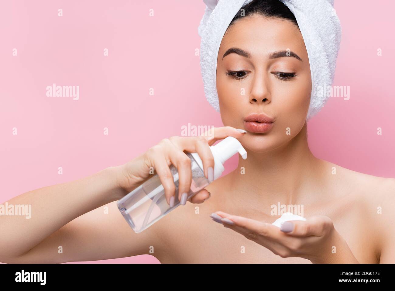 Applying pink foam on hi-res stock photography and images - Alamy