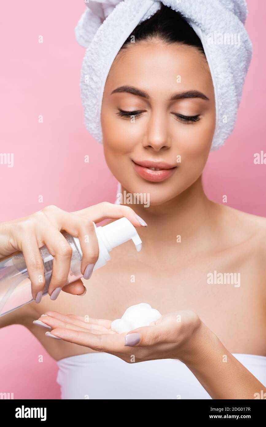 Woman hair with foam hi-res stock photography and images - Alamy
