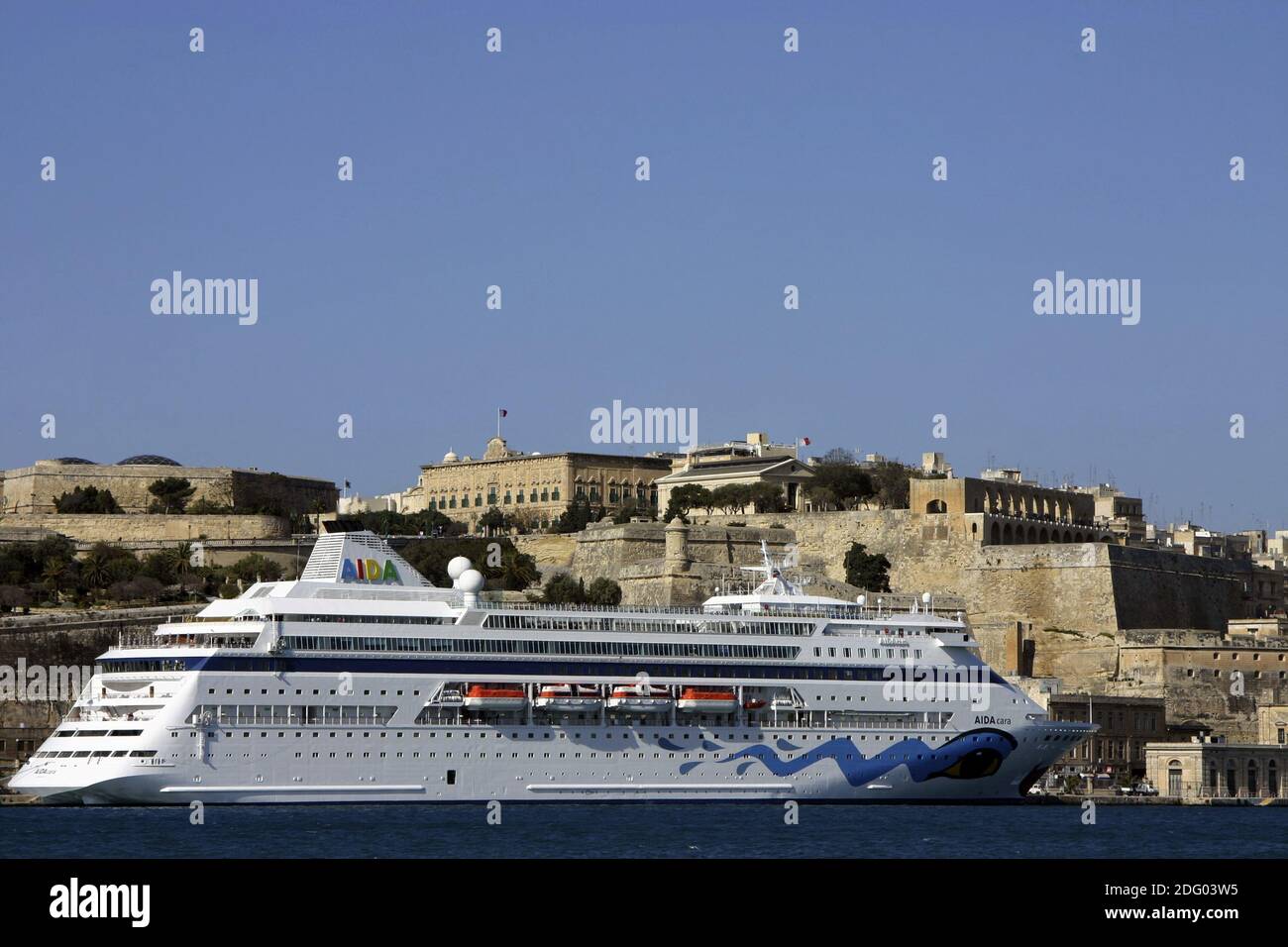 Aida in the port of Valetta Stock Photo