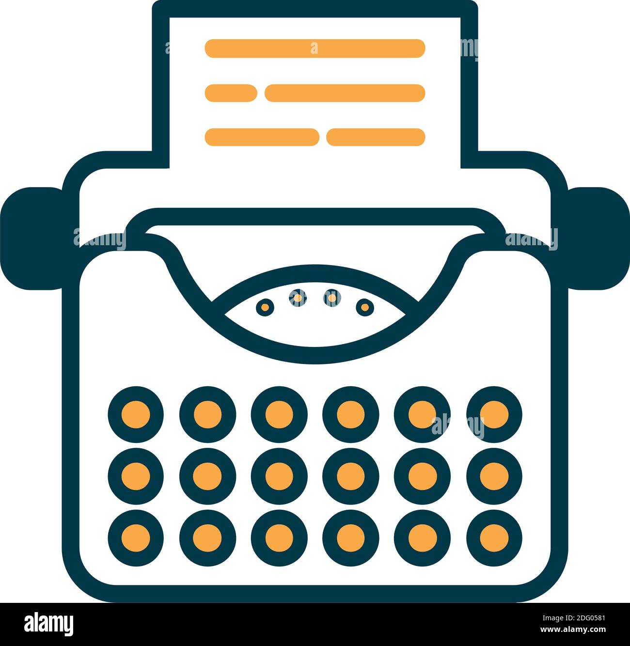 content writer as copywriter with typewriter vector illustration Stock Vector