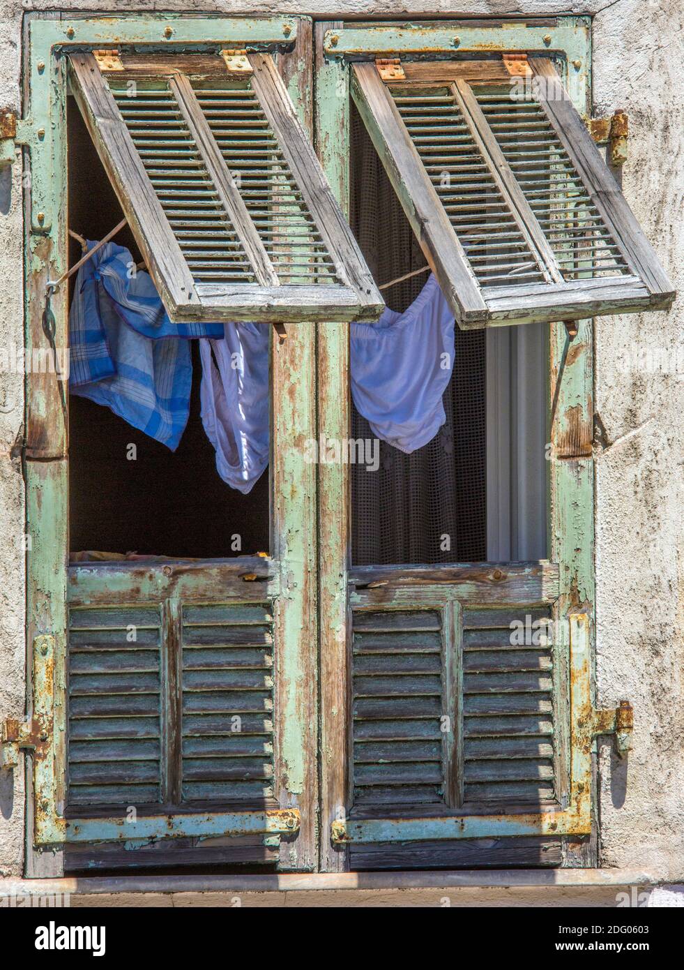 Urban Decay - Architectural detail on a building in the city of Nice in the South of France. Stock Photo