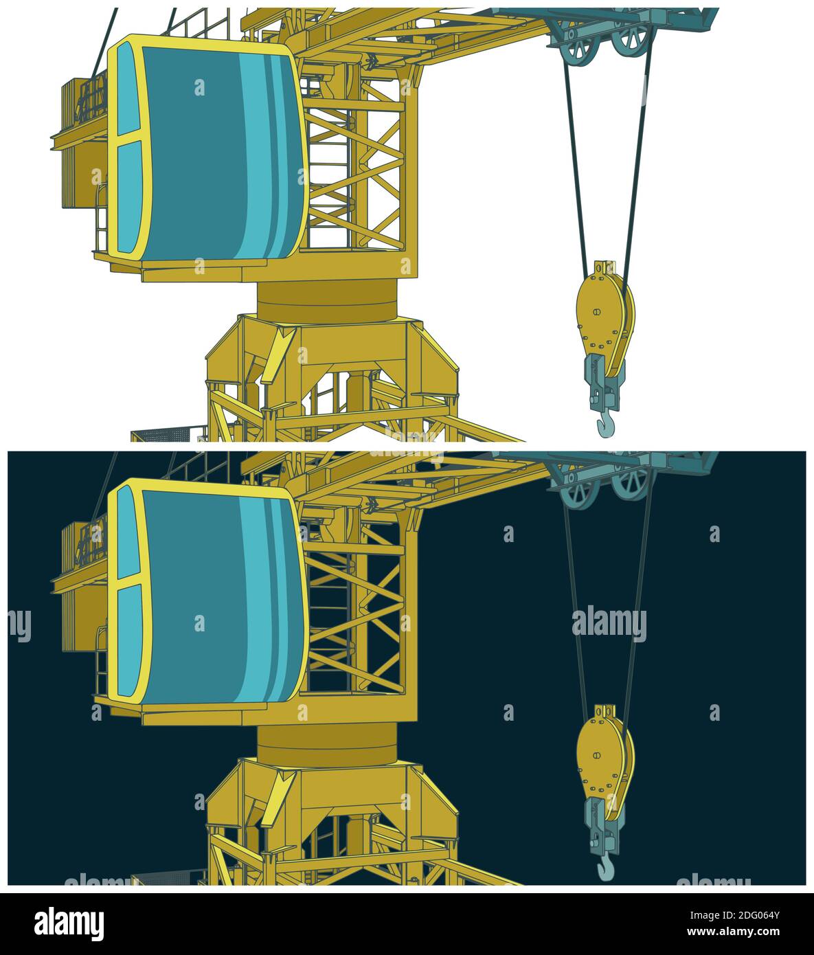 Stylized vector illustration on the theme of the construction industry ...