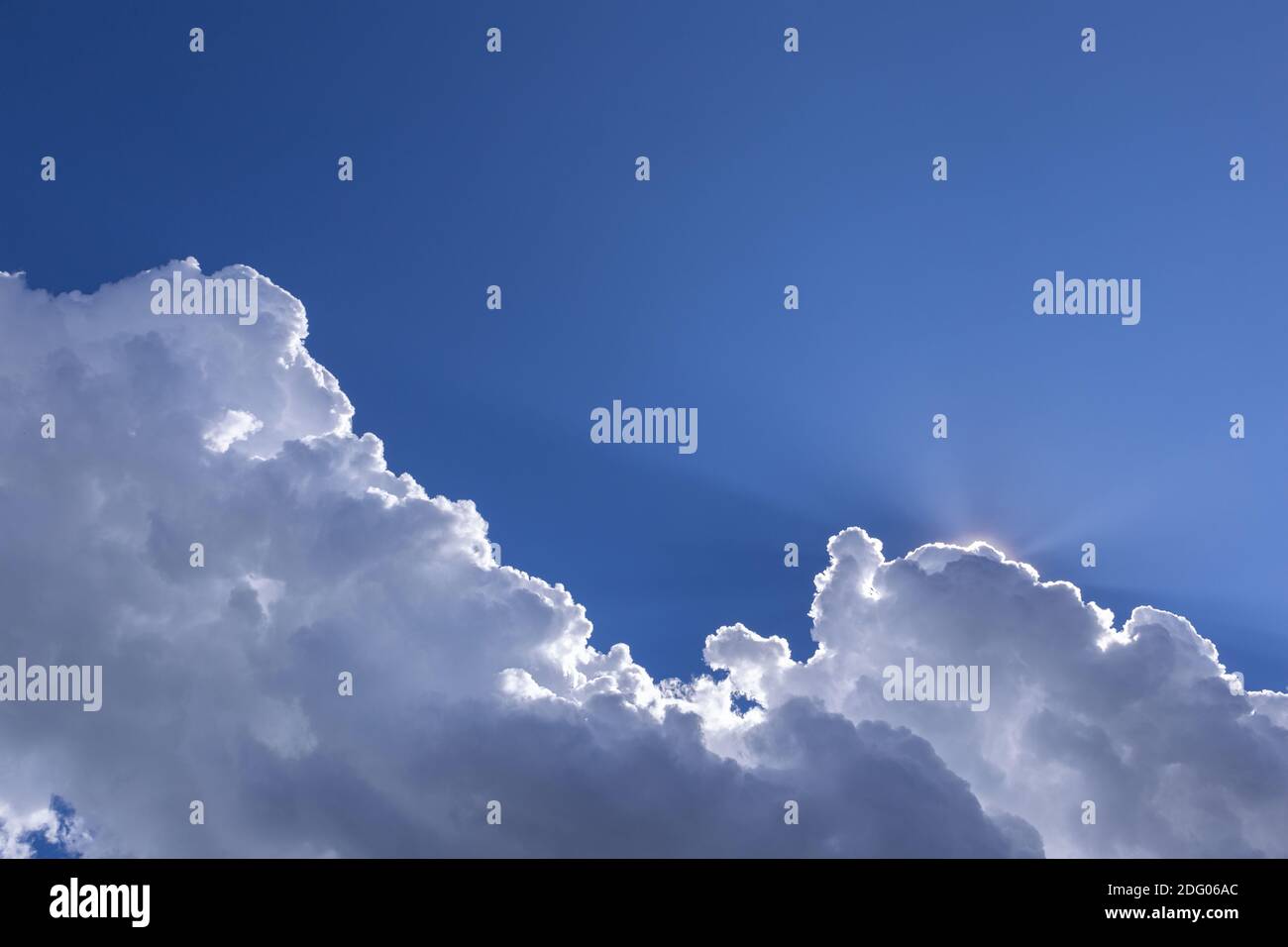Blue sky background with white clouds on sunny day Stock Photo - Alamy