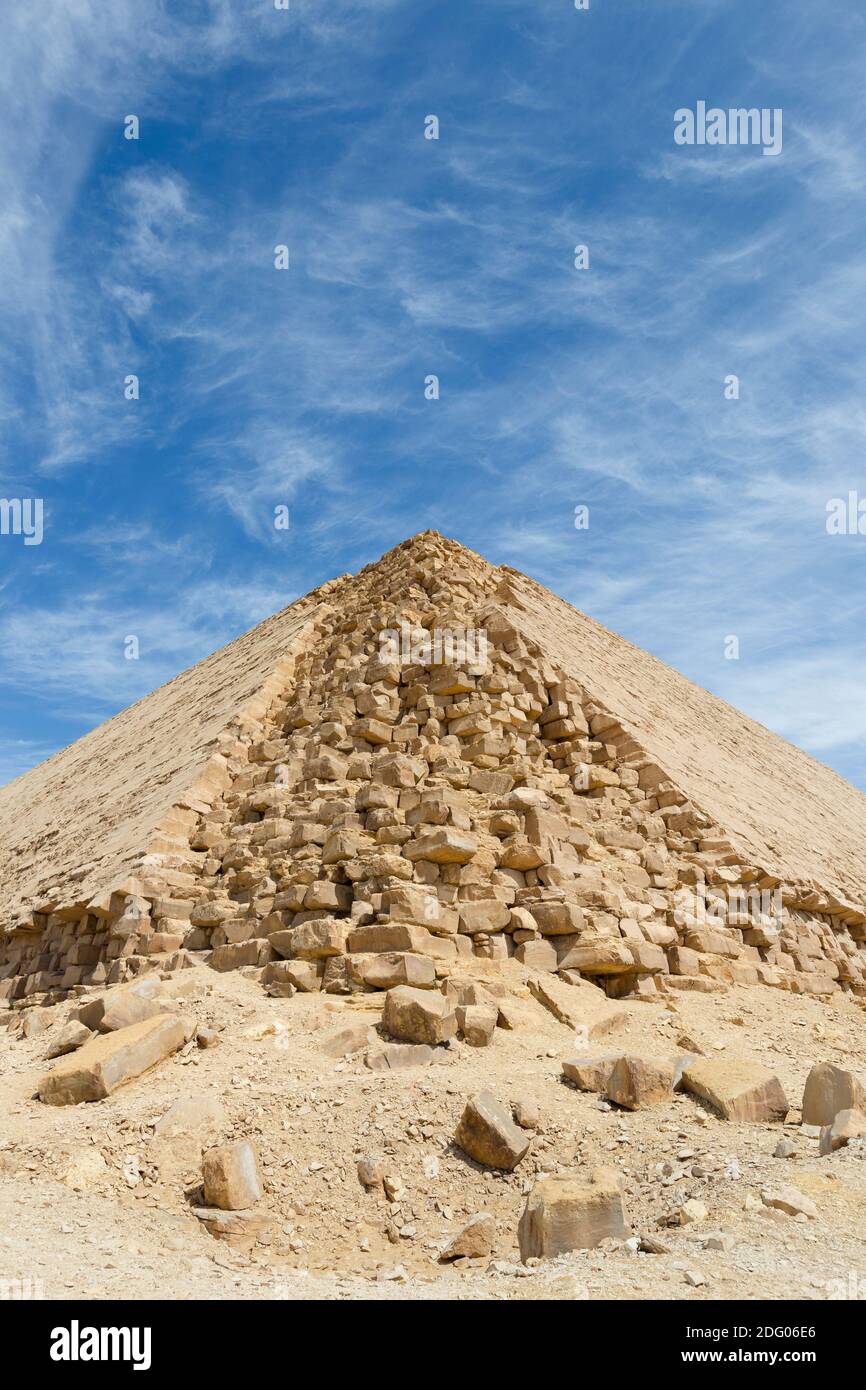 Bent pyramid, Dahshur, Egypt Stock Photo