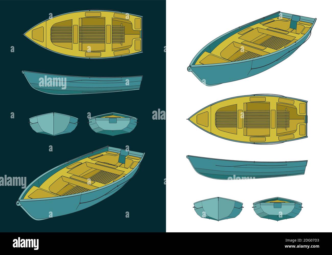 Stylized vector illustration of boat color drawings Stock Vector Image