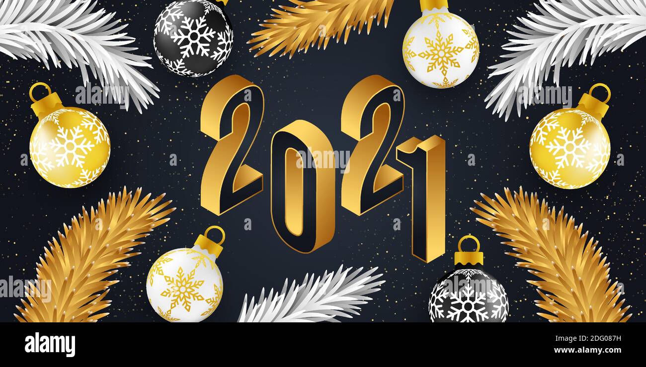Happy New Year 2021 vector background illustration. Happy New Year 2021 Simple Minimalistic text template. 2021 Happy New Year vector Design celebrati Stock Vector