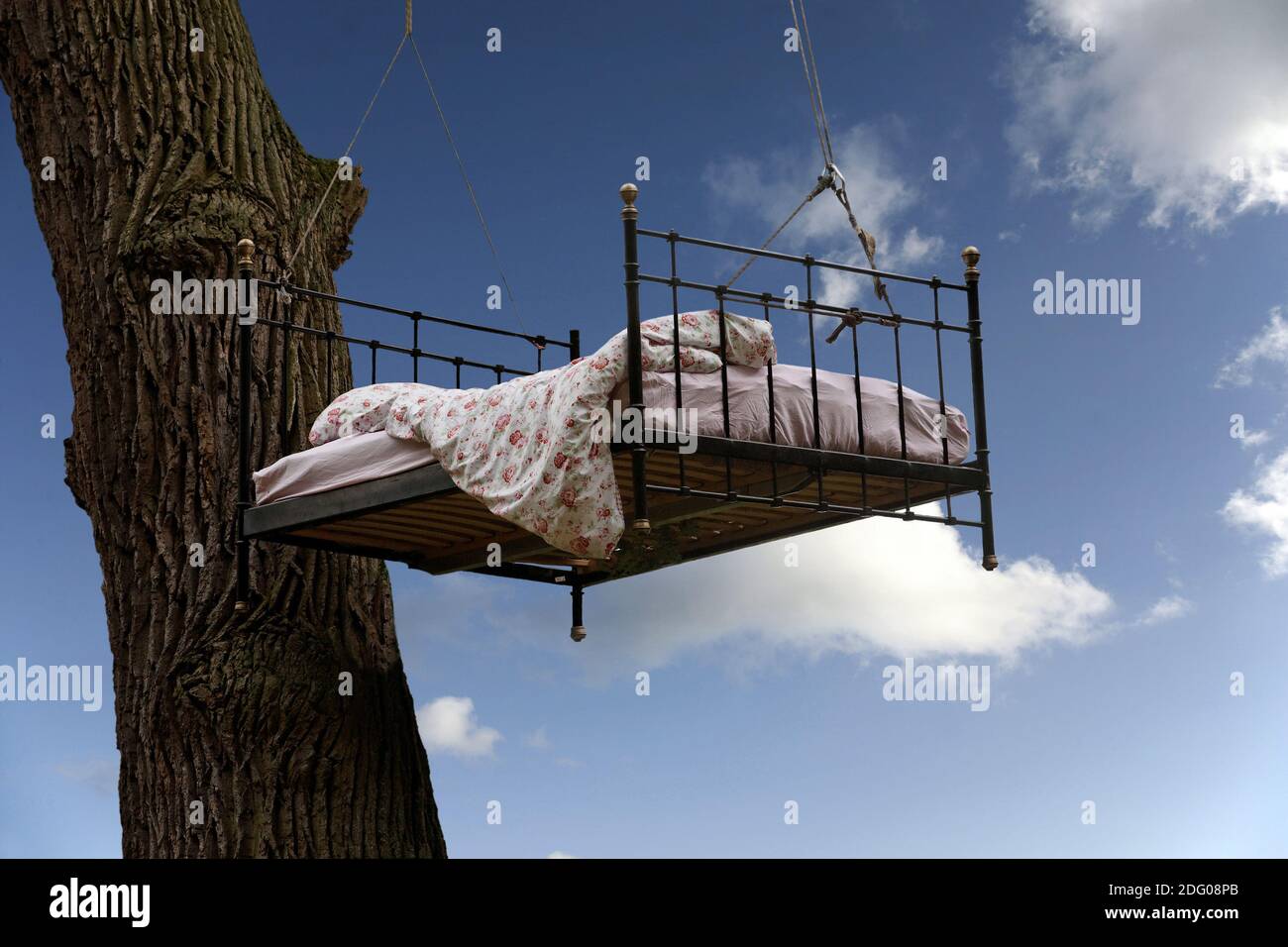 Canopy Bed Stock Photo
