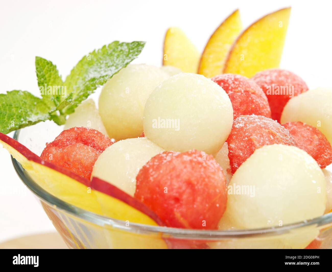 watermelon and melon salad in a bowl Stock Photo