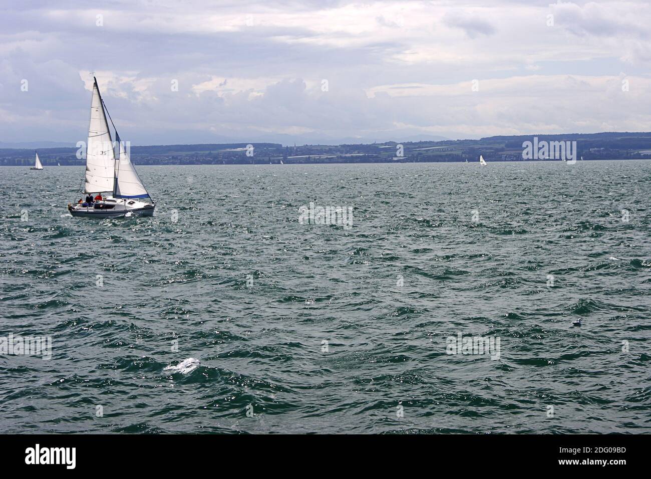 Sailing on Lake Constance Stock Photo