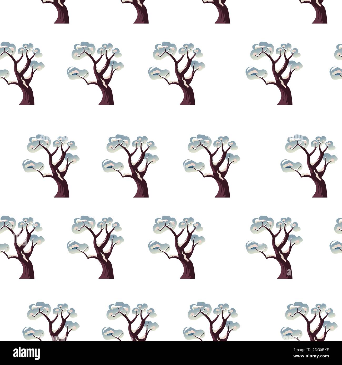 Trees covered with snow, winter seamless pattern Stock Vector