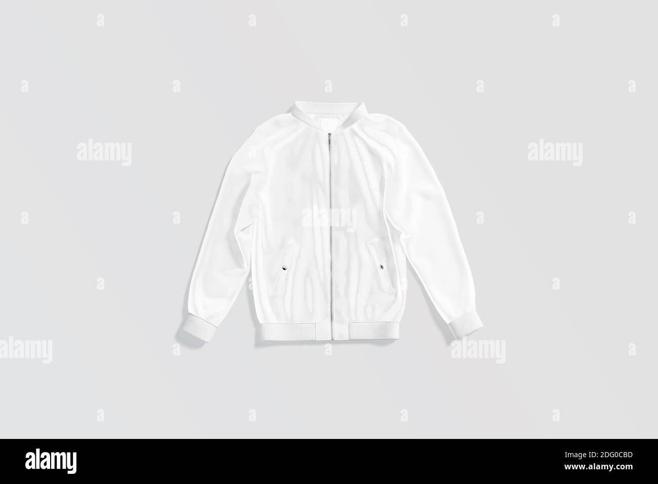Download Blank White Bomber Jacket Mockup Lying Gray Background 3d Rendering Empty Military Jerkin Or Windcheater Mock Up Top View Clear Sport Cotton Or S Stock Photo Alamy