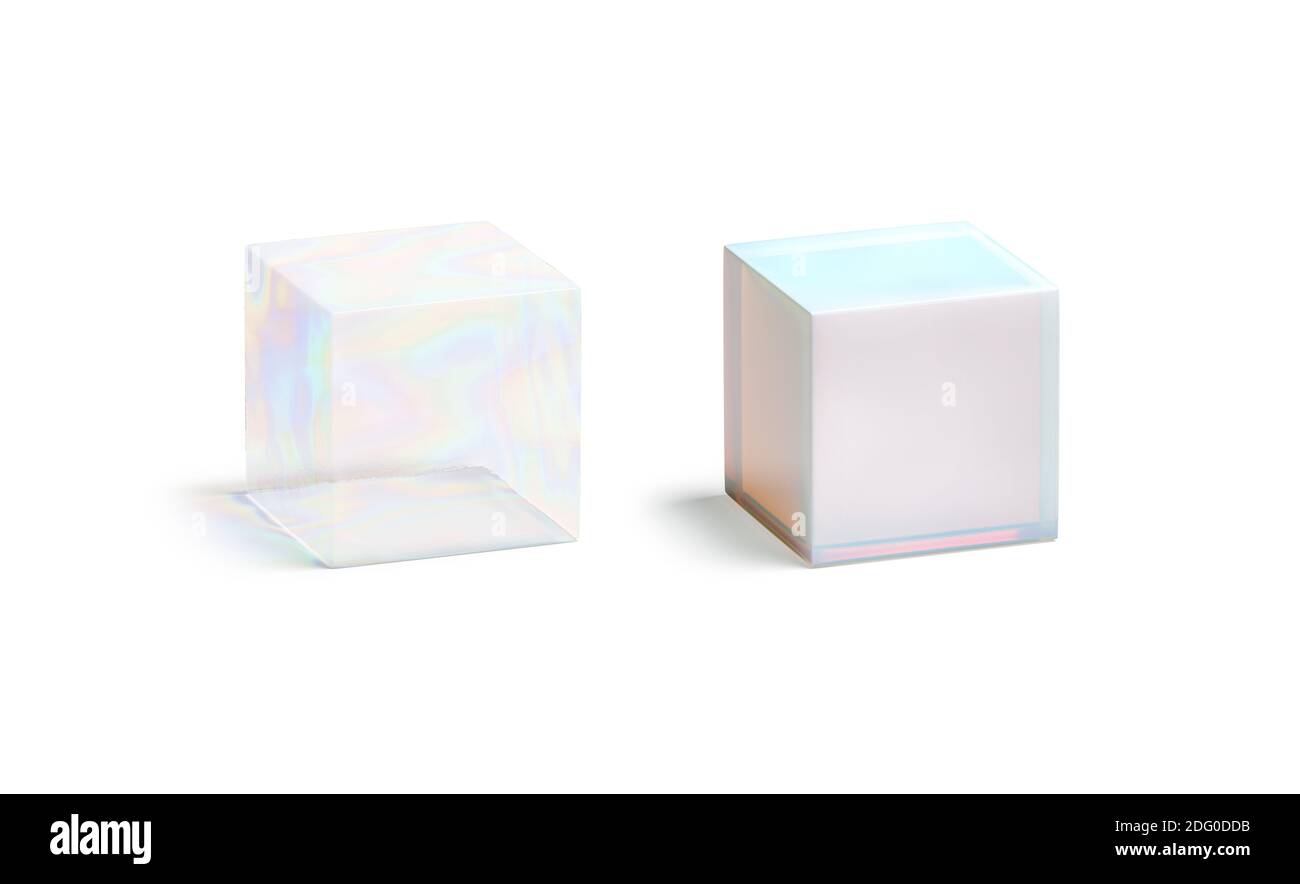 Download Blank Transparent And Opaque Pearl Cube Mockup Set 3d Rendering Empty Square Gem Geometric Mock Up Isolated Clear Jewellery Figure Mineral With Ra Stock Photo Alamy