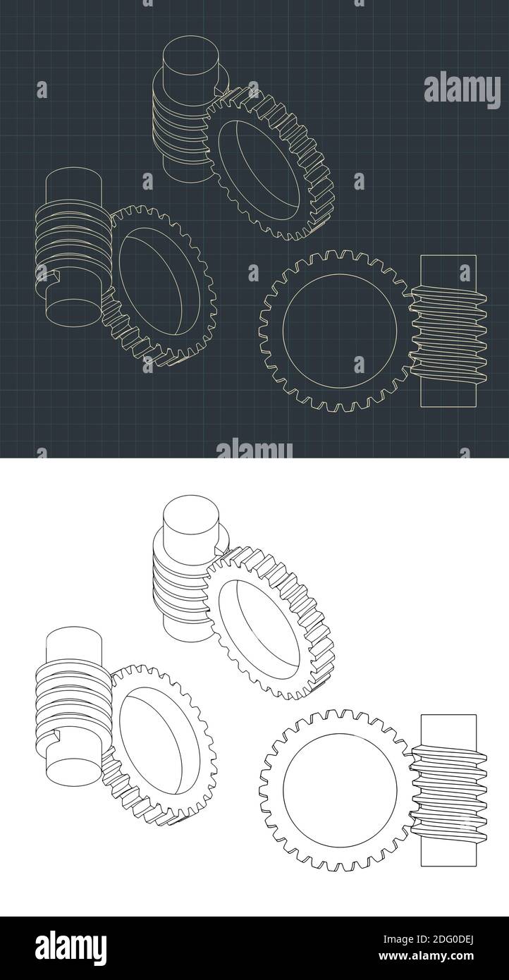 Stylized vector illustration of Worm Gear Drawings Stock Vector Image