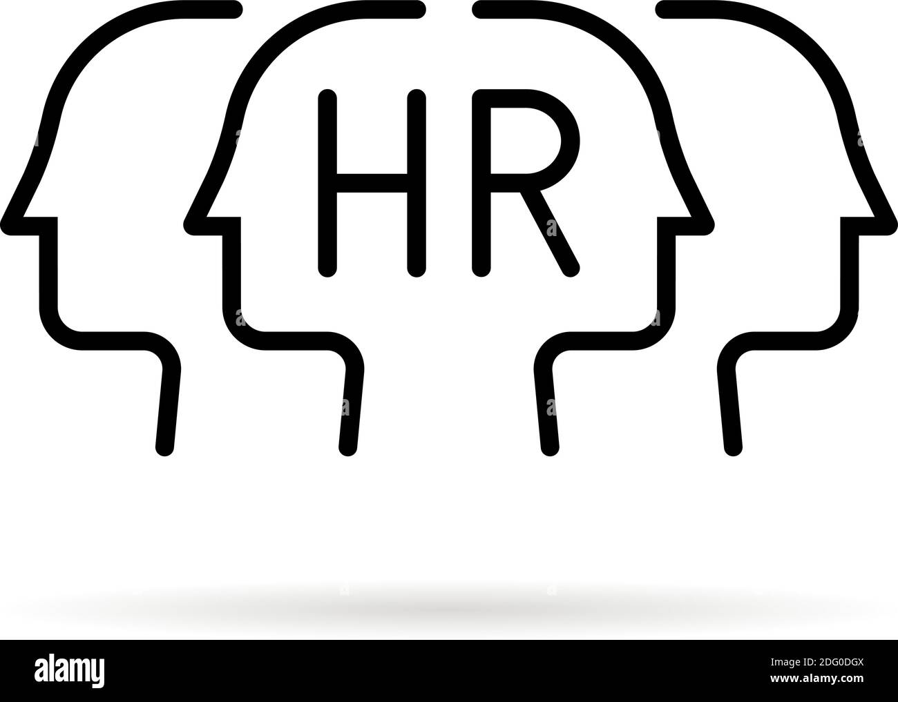 black thin line heads like human resources Stock Vector