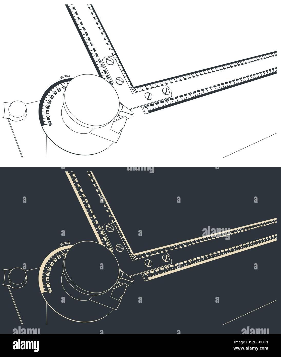 Stylized vector illustration of a Technical Drawing Board Stock Vector