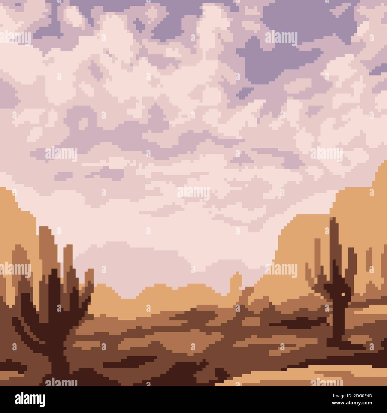 pixel art scene dry desert Stock Vector Image & Art Alamy