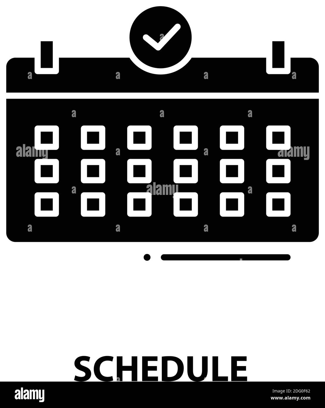 schedule sign icon, black vector sign with editable strokes, concept ...
