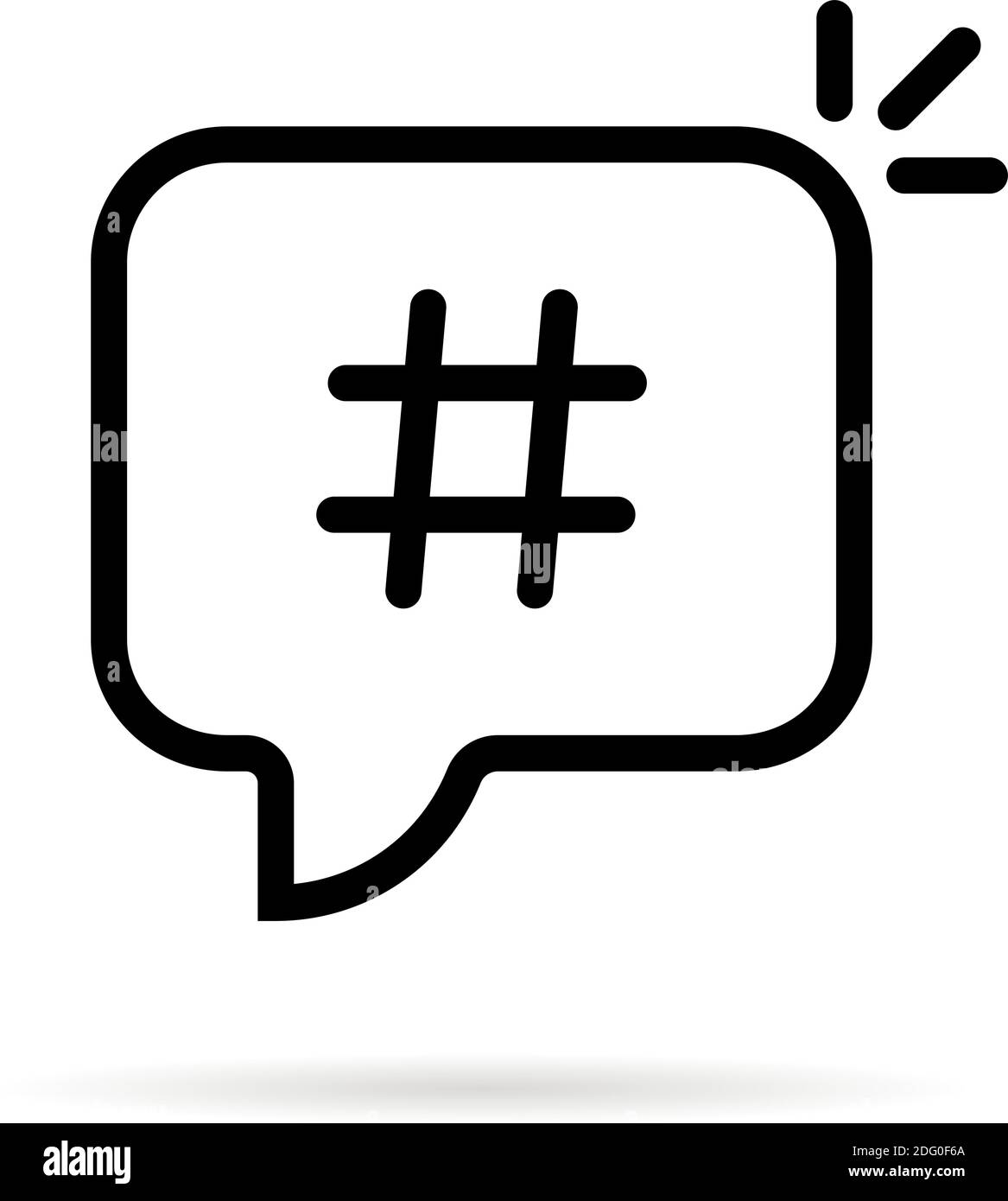 linear black hashtag logo in bubble Stock Vector