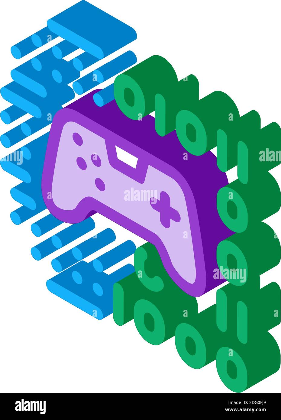 game development binary code isometric icon vector illustration Stock ...