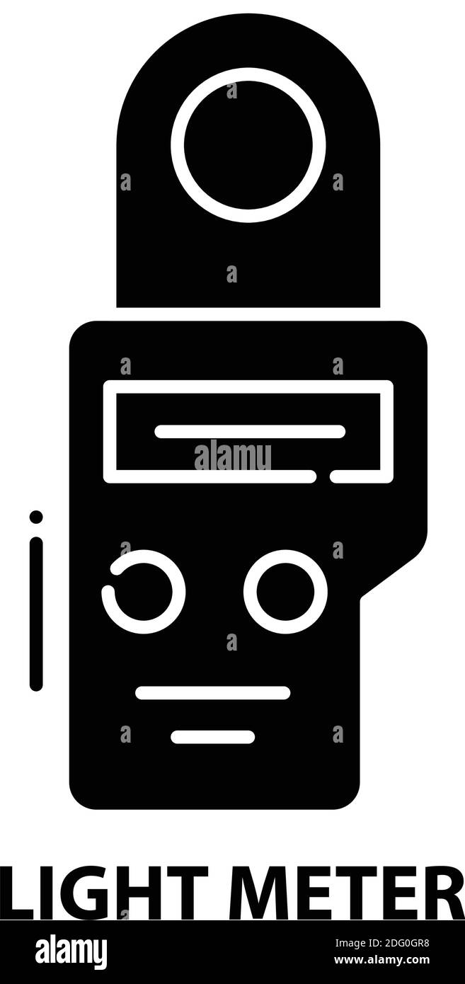 light meter icon, black vector sign with editable strokes, concept