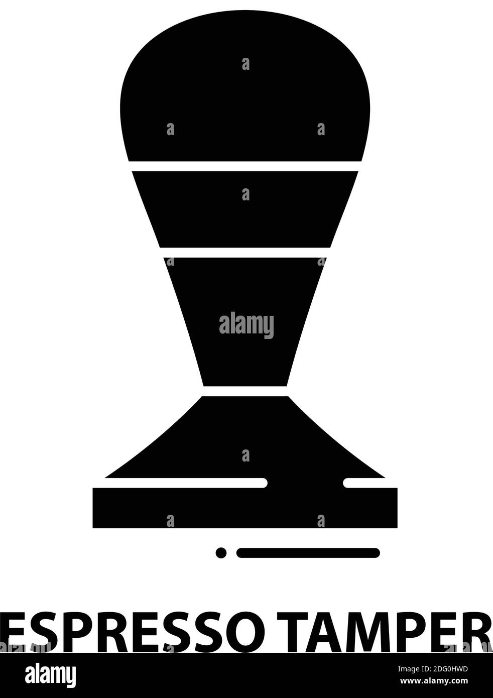 espresso tamper icon, black vector sign with editable strokes, concept illustration Stock Vector
