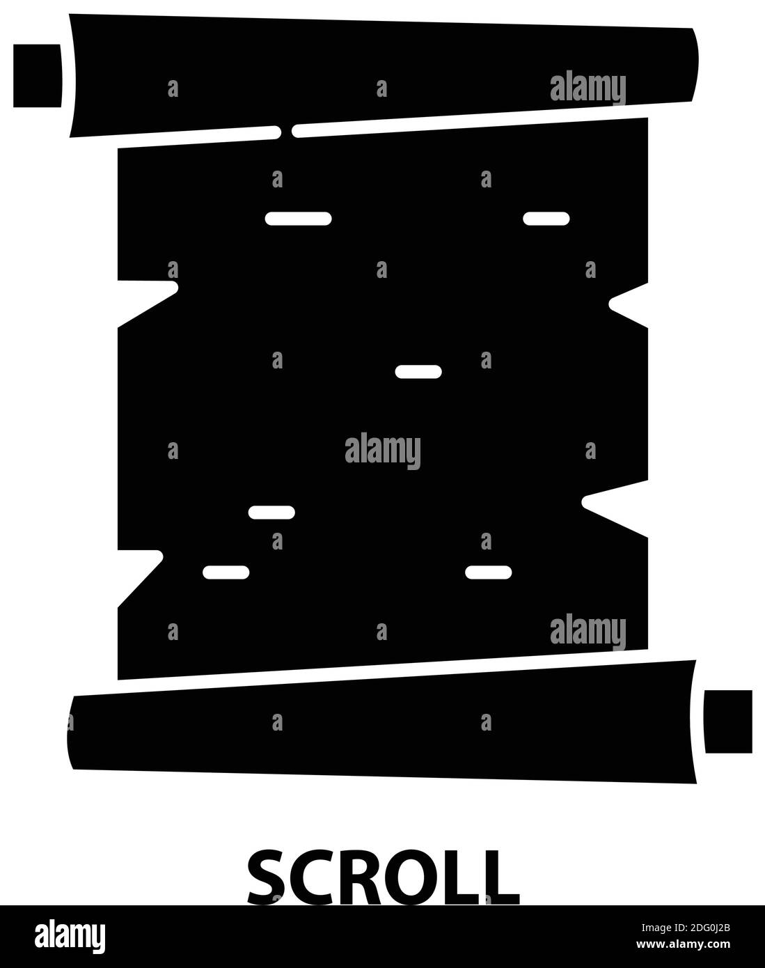 scroll icon, black vector sign with editable strokes, concept ...