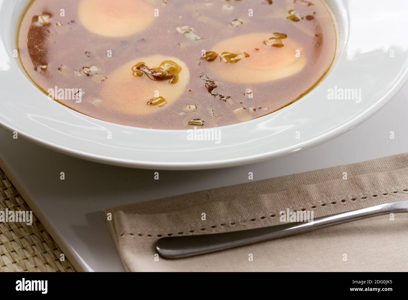 Japanese soup with eggs Japanese Soup with Eggs Stock Photo Alamy
