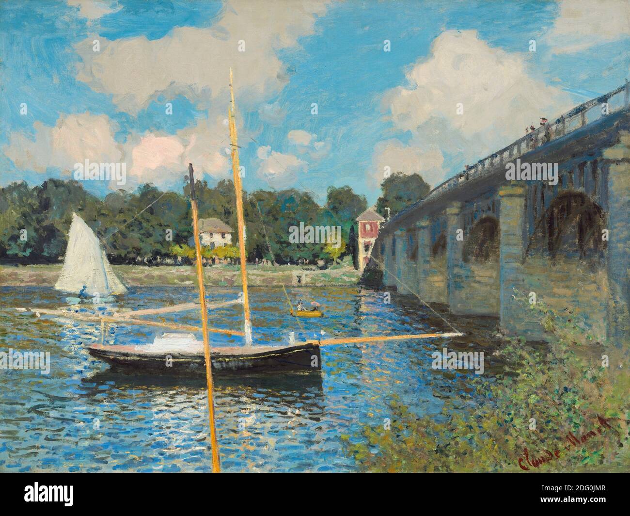 Title: The Bridge at Argenteuil Creator: Claude Monet Date: 1874 Medium: oil on canvas Dimension: 60 x 79.7 cm Location: National Gallery of Art,  Washington Stock Photo