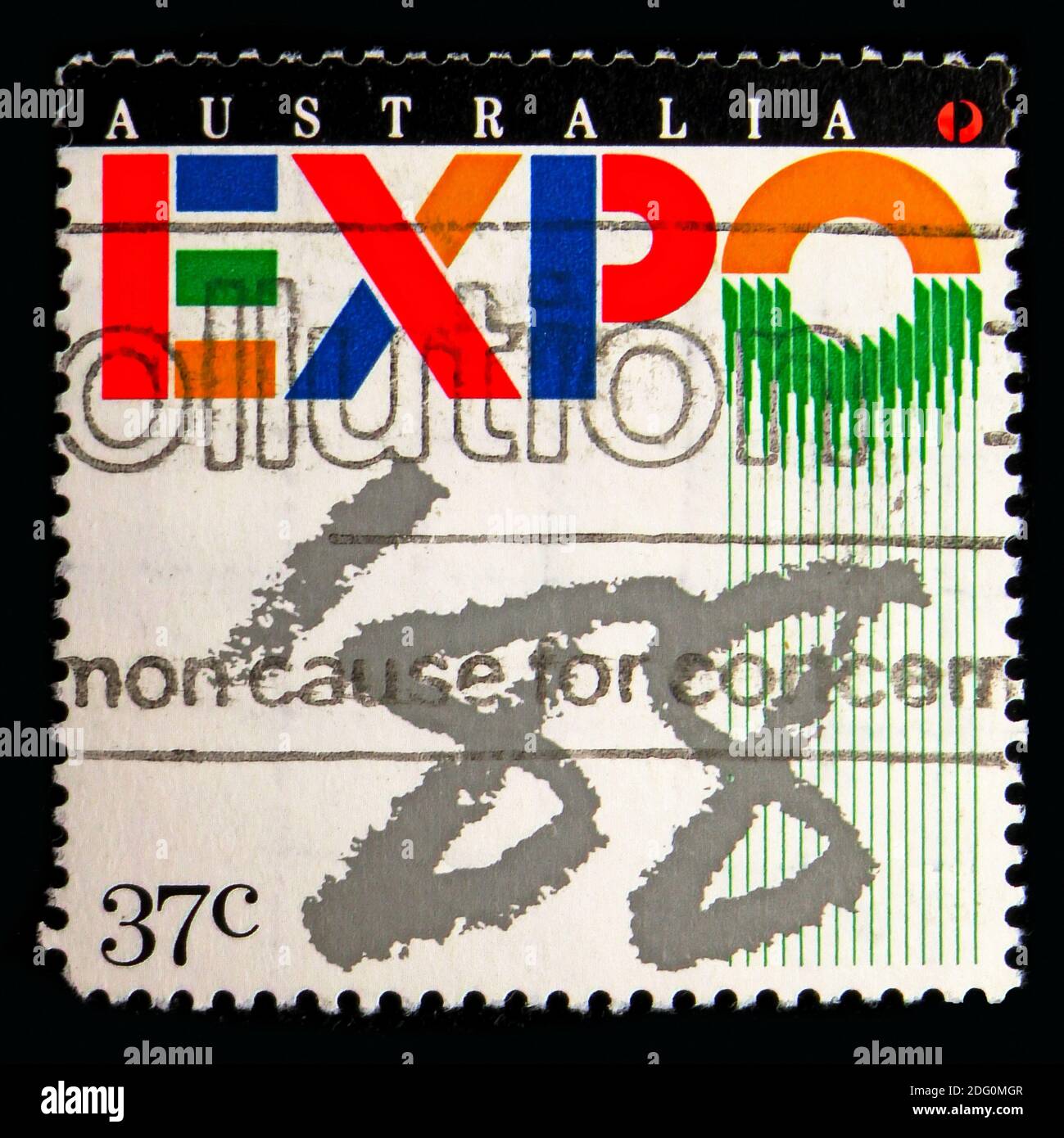 MOSCOW, RUSSIA - MAY 16, 2018: A stamp printed in Australia shows Expo 88, World Stamps Expo 2013 serie, circa 1988 Stock Photo