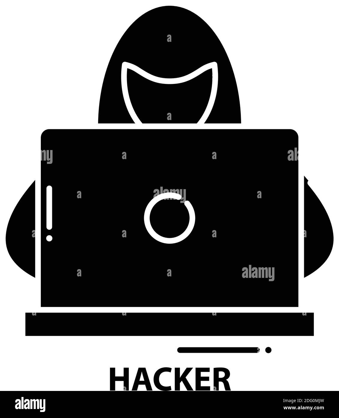 hacker symbol icon, black vector sign with editable strokes, concept illustration Stock Vector