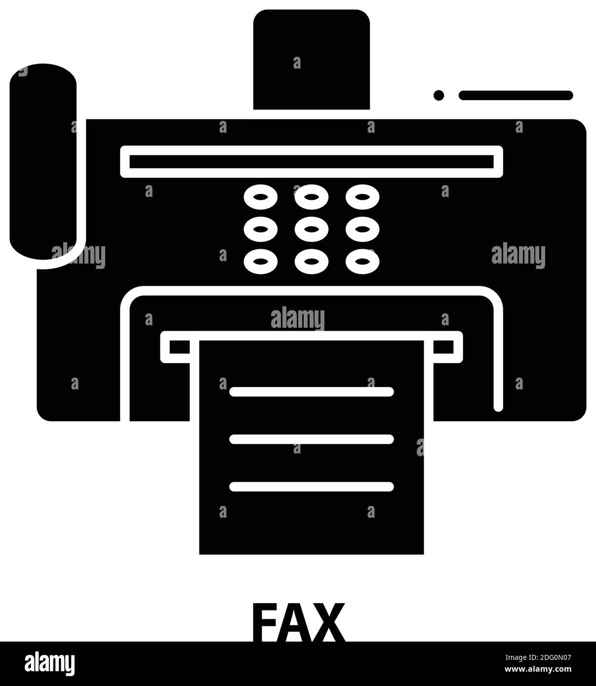 fax icon, black vector sign with editable strokes, concept symbol