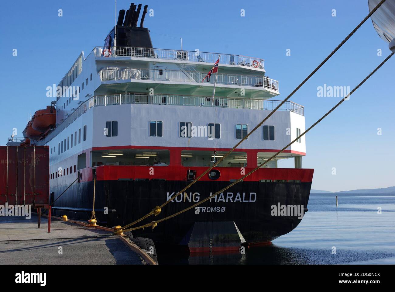 The Hurtigruten vessel Kong Harald Stock Photo