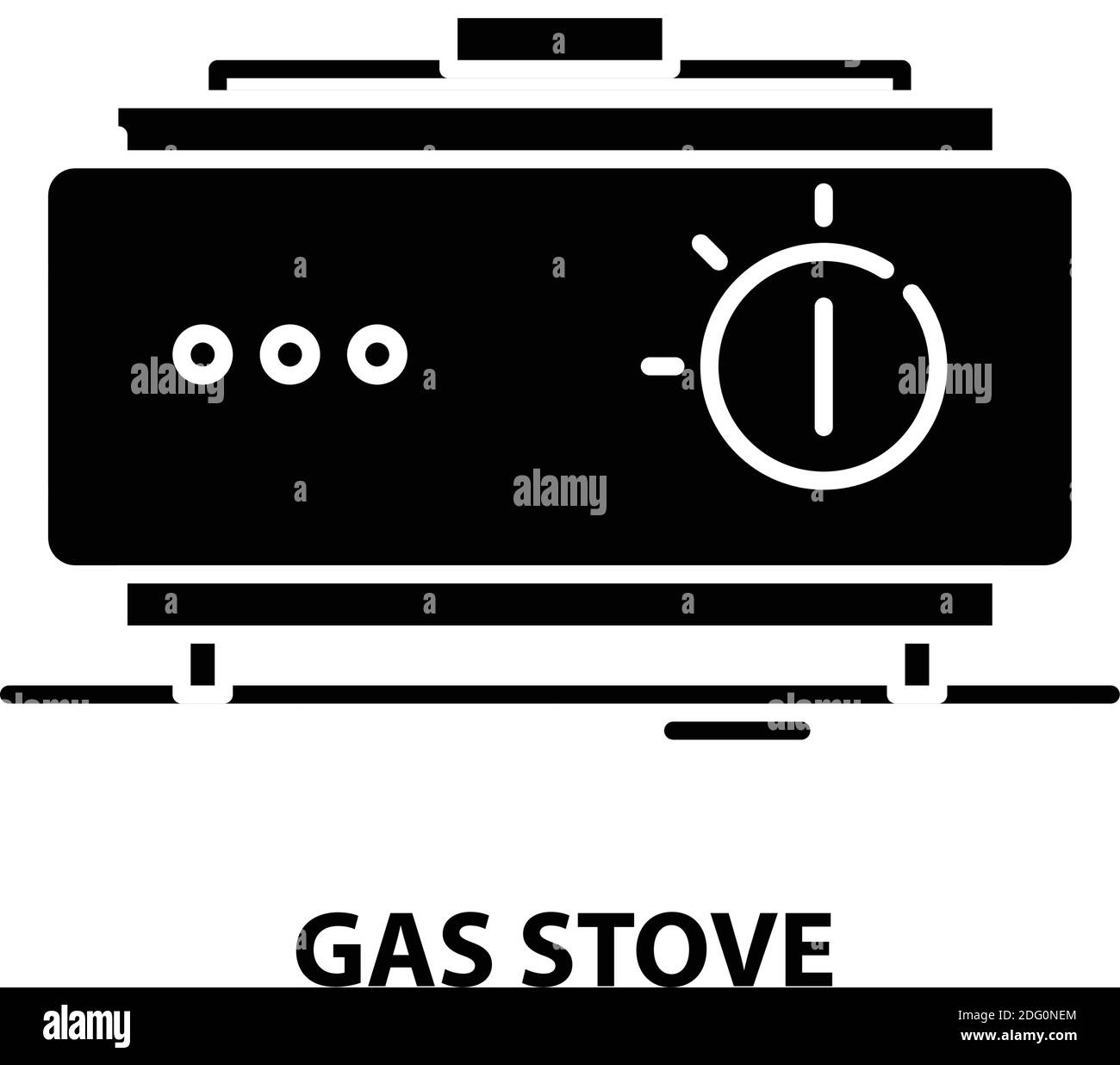 gas stove symbol icon, black vector sign with editable strokes, concept