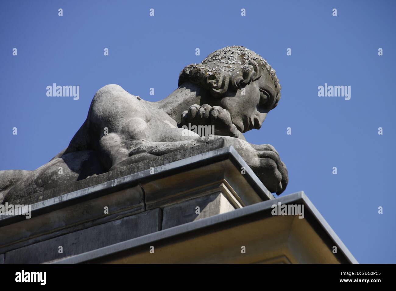 Statue at the entrance of the spa gardens Bad Pyrmont Stock Photo